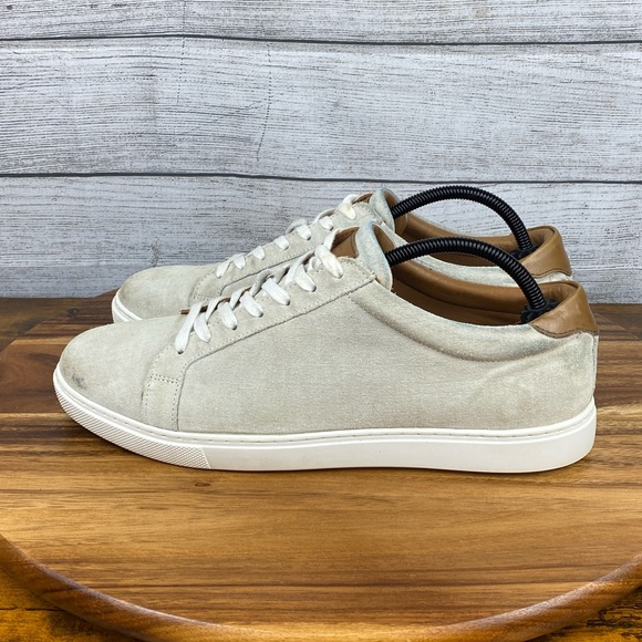 Allen Edmonds Courtside Suede Lace Up Low Sneaker Light Gray 6338 Men’s Size 10